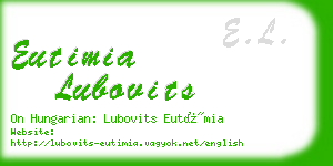 eutimia lubovits business card